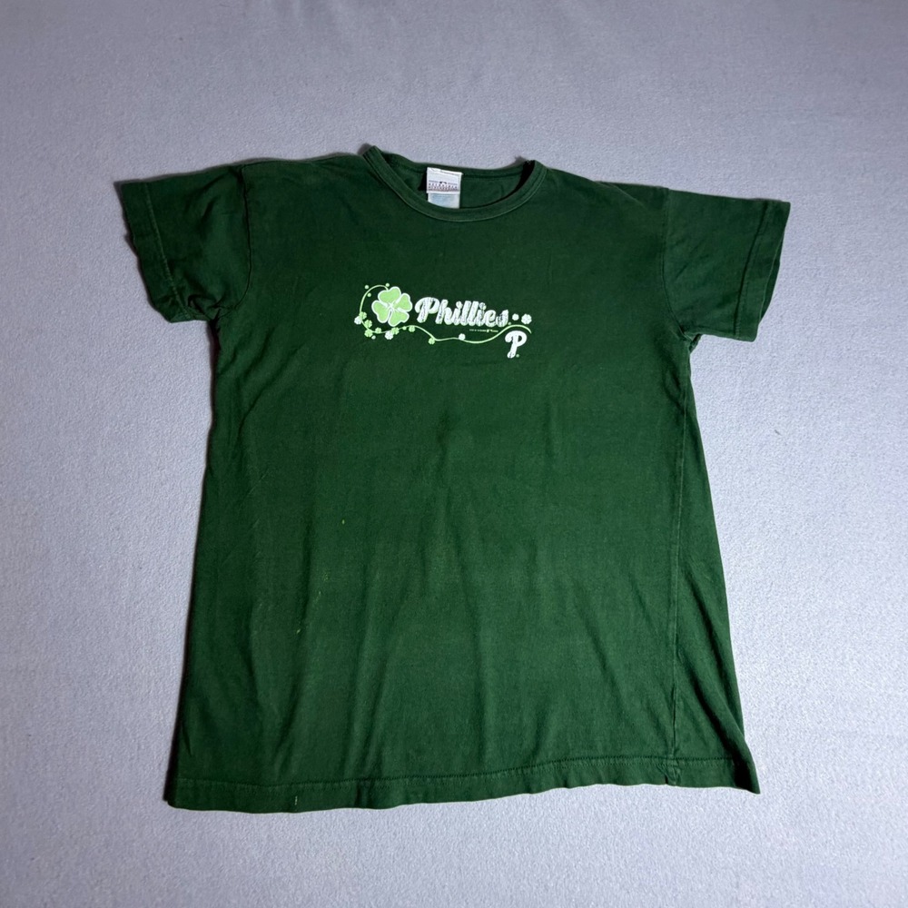 Vintage 2008 Philadelphia Phillies St Patricks Day Shamrock Shirt Green Mens M